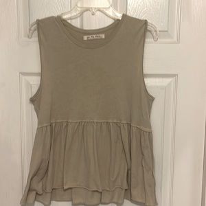 Free People sage green tank blouse